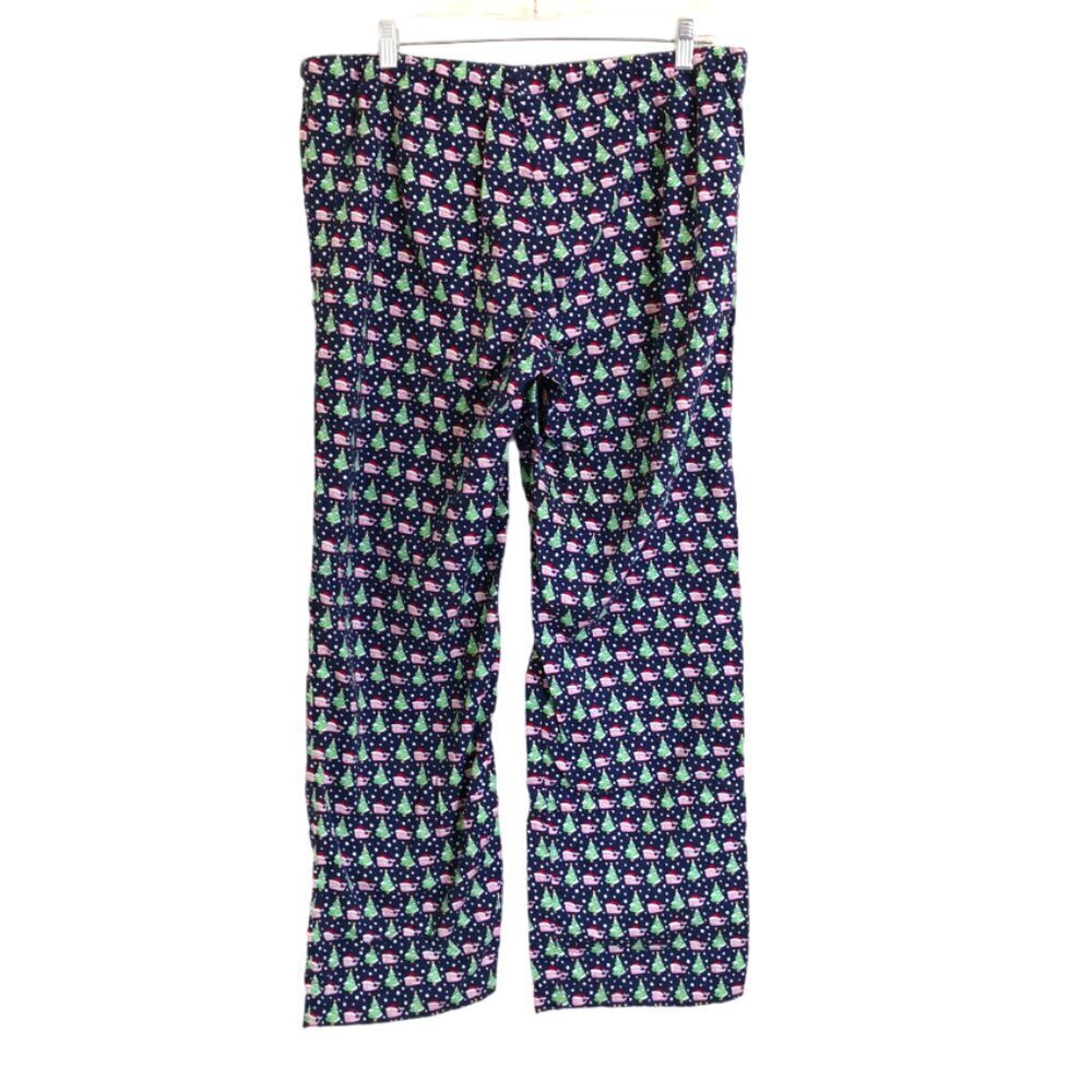 New Vineyard Vines Cotton Printed Lounge Pant Holiday Christmas Whales Size M - Picture 4 of 6